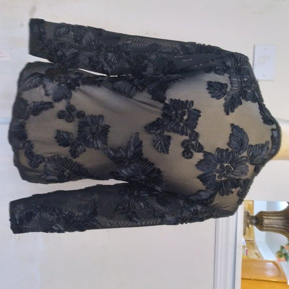 A.Z.I New York black lace blouse sz XS NWT - Picture 2 of 3